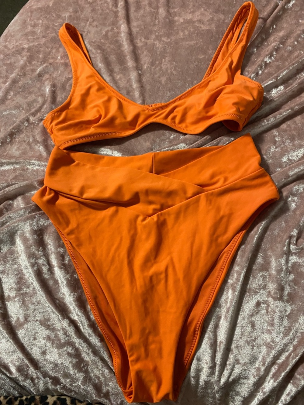aerie Orange High-Waist Bikini Set